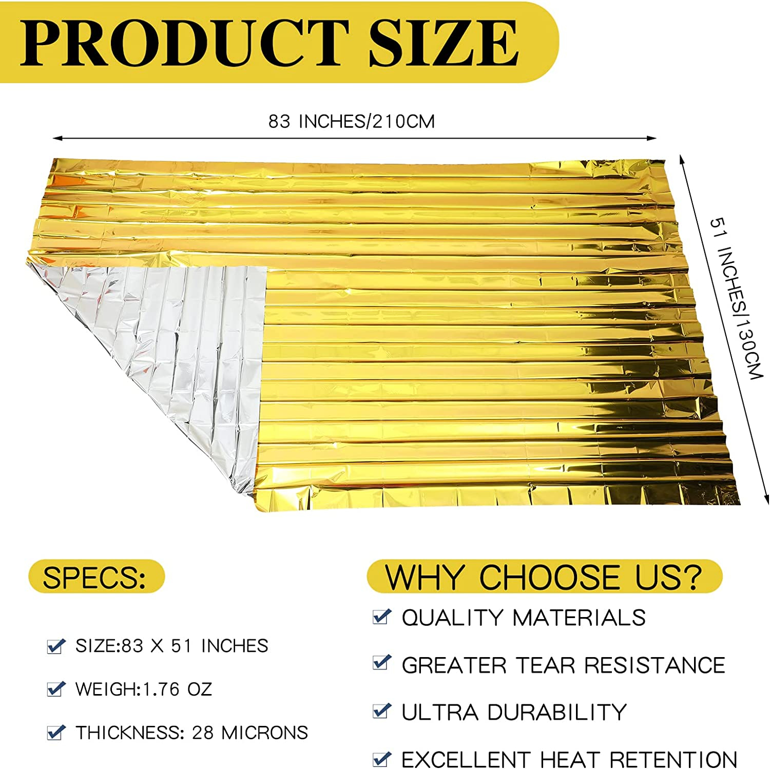 5-30Pc Outdoor Emergency Gold- - Outdoor Hunting Blanket recensie en prijs