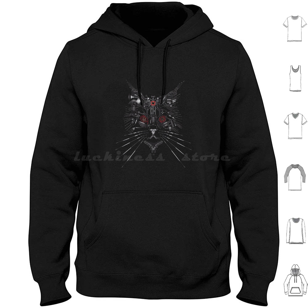 Cyber Hacker Cat Hoodies Long  - Wildman Hunting & Outdoor Robertson Photos recensie en prijs