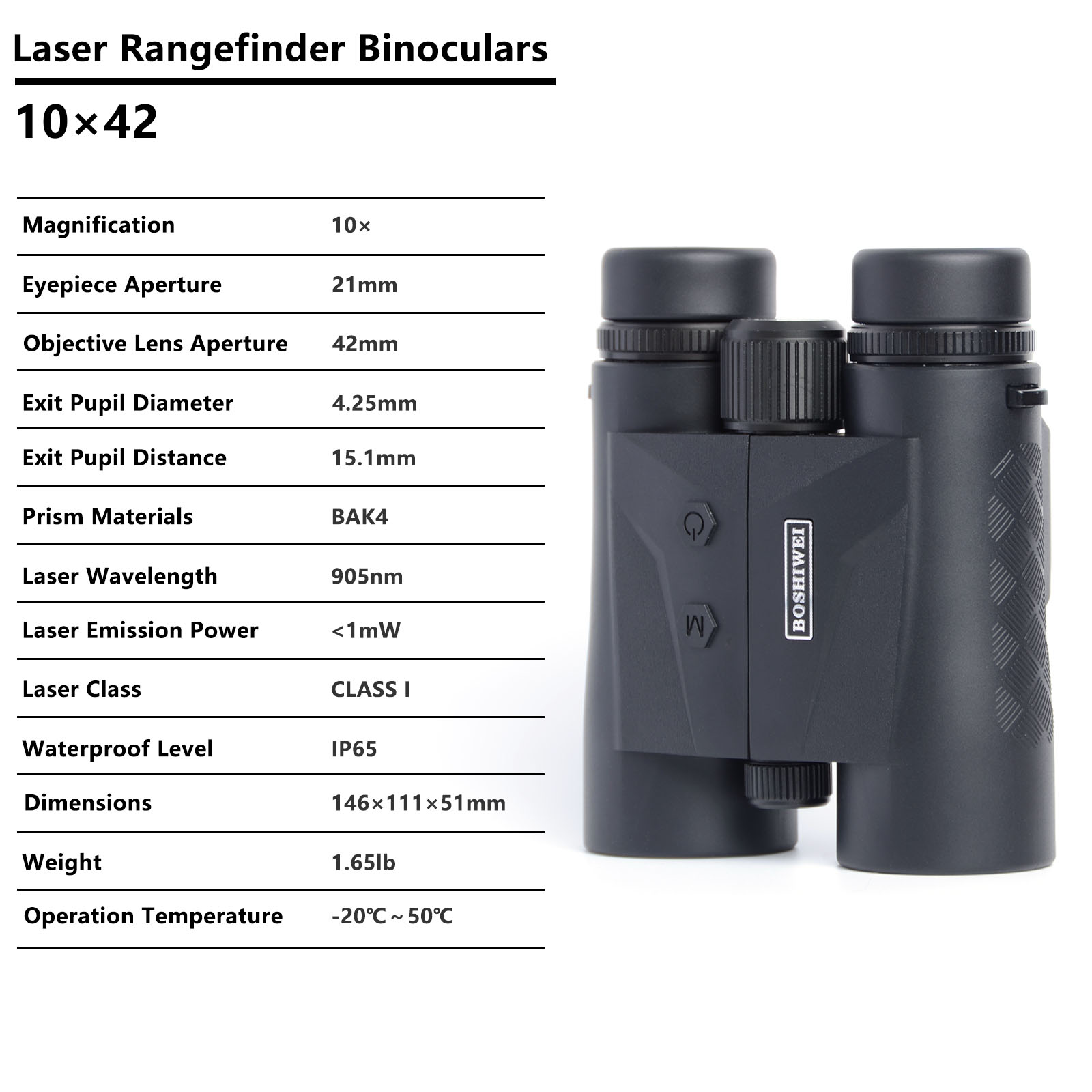BOSHIWEI 10x42 Laser Rangefind - Rangefinder Laser Hunting recensie en prijs